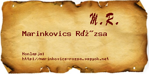 Marinkovics Rózsa névjegykártya